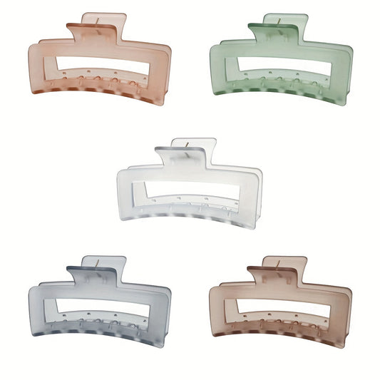 Frosted Hollow Rectangle Hair Claws for Girls Women Hair Accessories