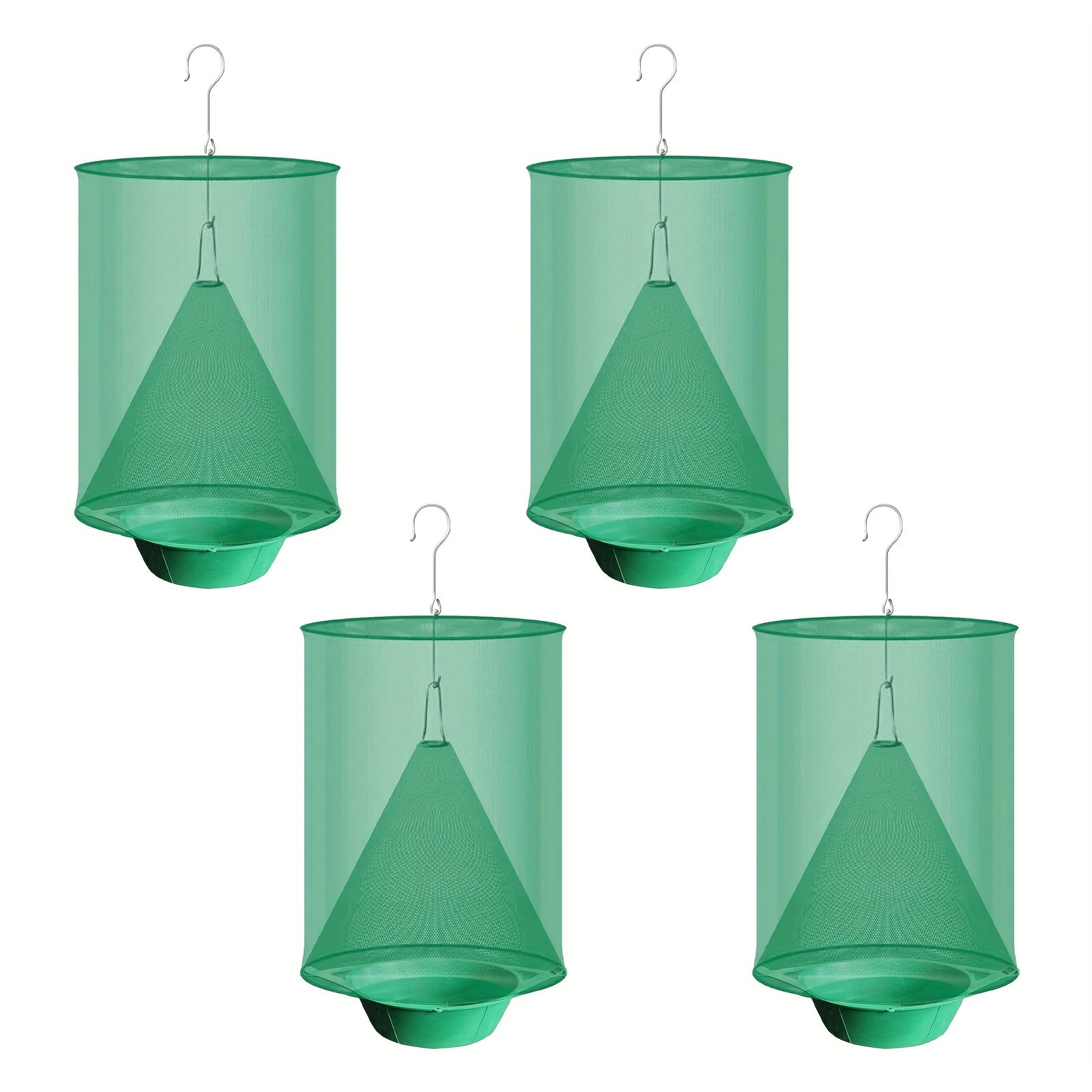4pcs Outdoor Hanging Ranch Fly Traps Reusable Fly Killer Cage