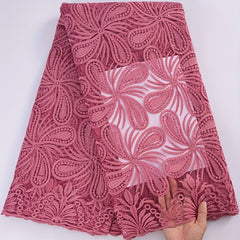 African Mesh Lace Fabric With Sequins French Tulle Lace Fabric