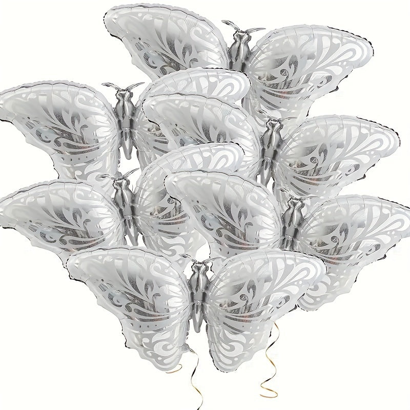 5pcs Silvery Butterfly Balloon Wedding Birthday Decor