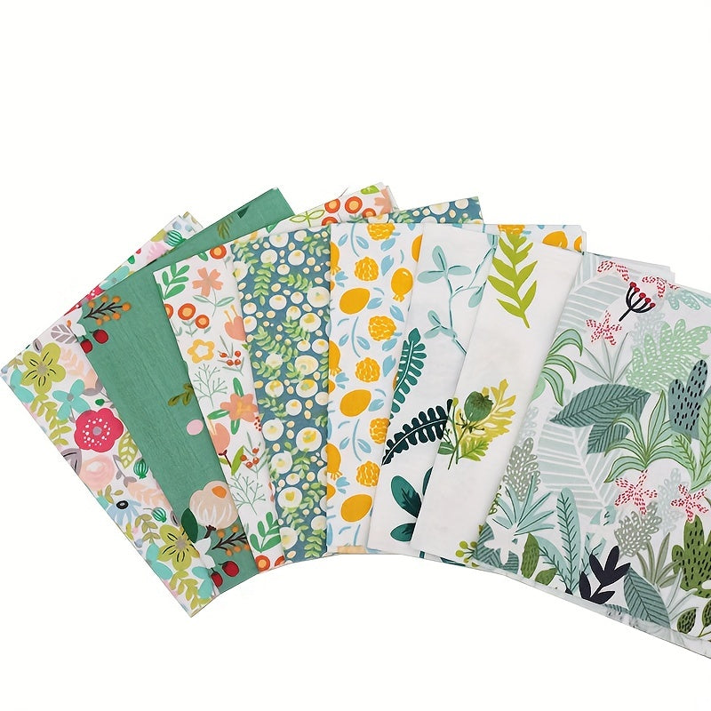 8pcs Colored Plant Flowers Patchwork Fabric DIY Sewing Quilting
