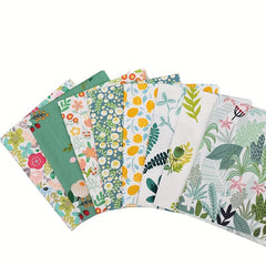 8pcs Colored Plant Flowers Patchwork Fabric DIY Sewing Quilting
