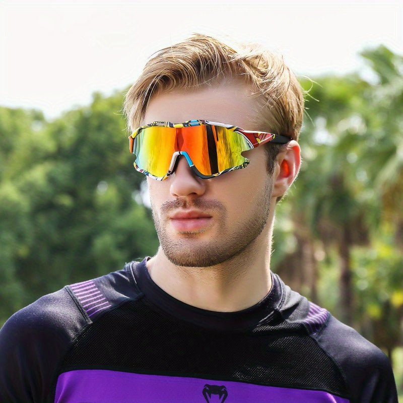 Men's Colorful Cycling Sports Sunglasses with Case & Cloth