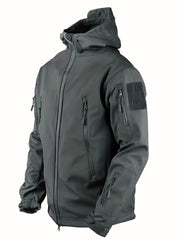 Men's Waterproof Hooded Tactical Jacket Windproof Warm Zip Pocket Jacket