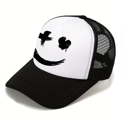 Unisex Expression Print Men's Outdoor Sun Hat Casual Net Trucker Hat