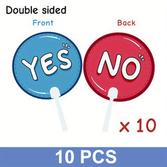 10pcs Double Sided Thumbs Up Down Voting Paddles Classroom Supplies PP Material
