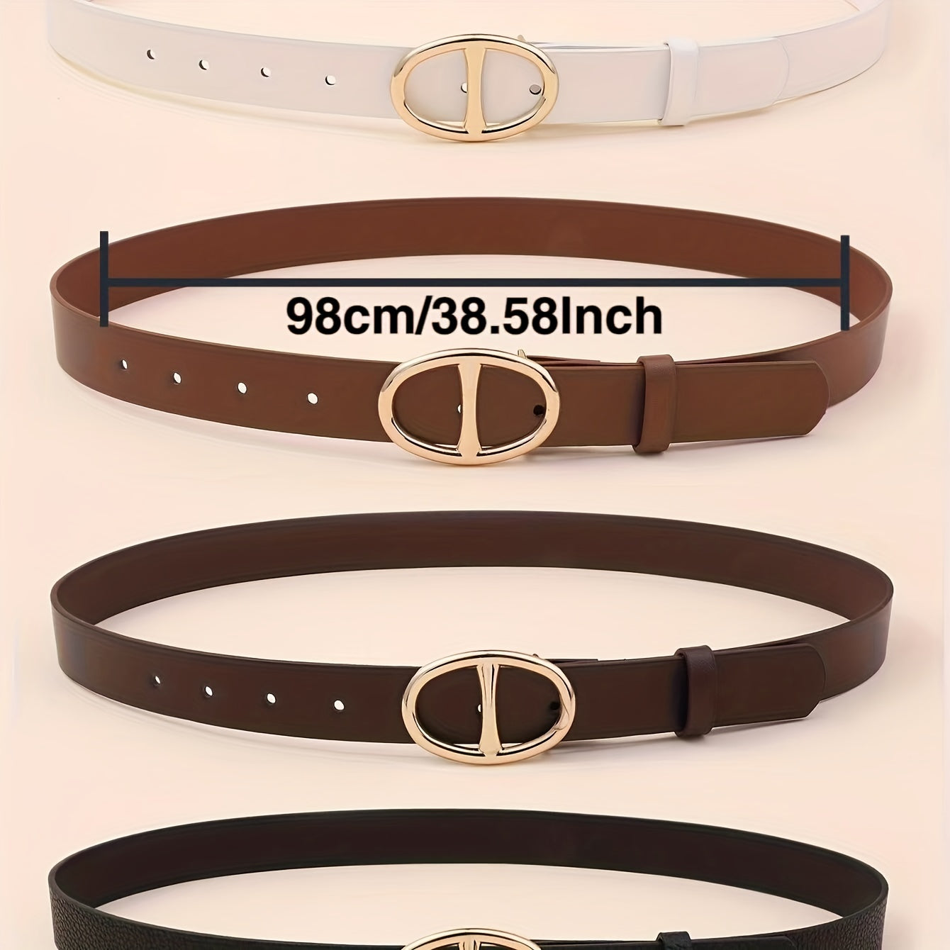 4pcs Double D Buckle Belt Casual Jeans Pants Belt for Women