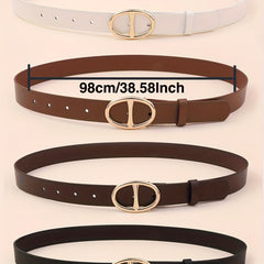4pcs Double D Buckle Belt Casual Jeans Pants Belt for Women