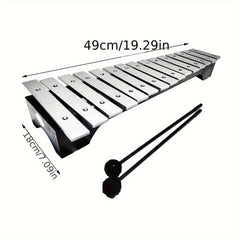 15 Note Silvery Metal Glockenspiel Music Instrument Percussion