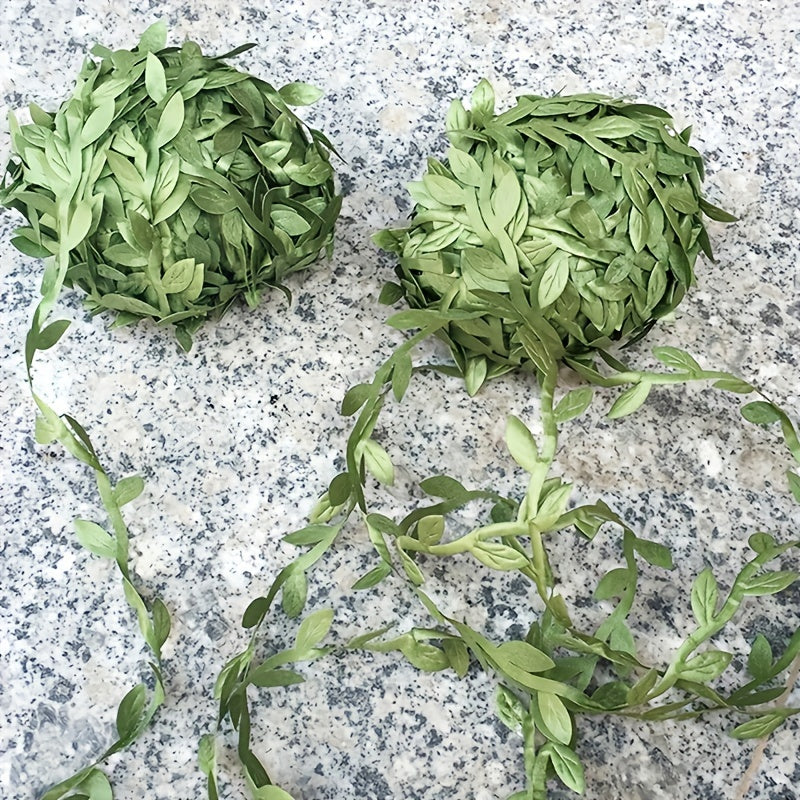 20 Yards Olive Green Leaves Leaf Trim Ribbon for DIY Craft Party Wedding Decor