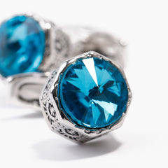 Colorful Crystal Hexagonal Cufflinks Retro Cuff Links For Men