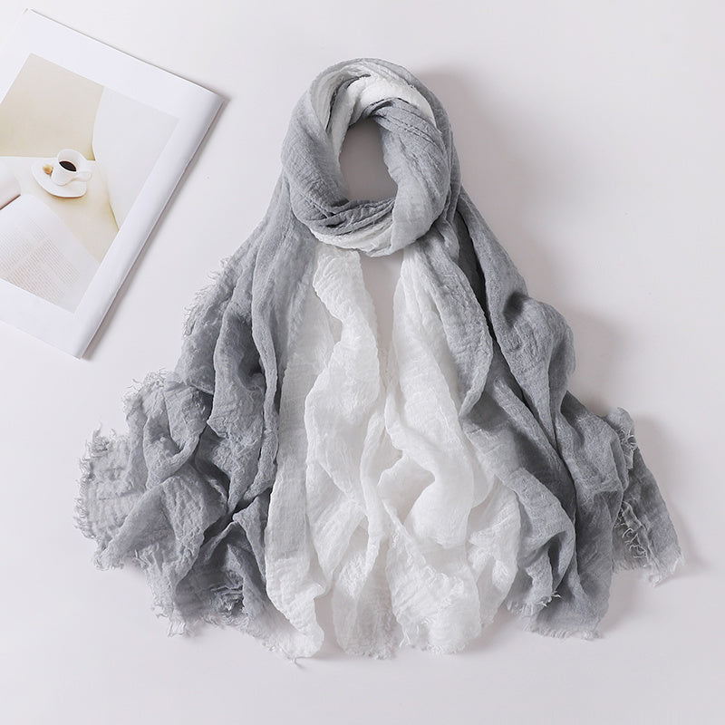 Gradient Linen Turban Scarf for Women