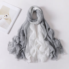 Gradient Linen Turban Scarf for Women