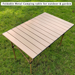 Portable Foldable Wood Grain Table Outdoor Camping Garden