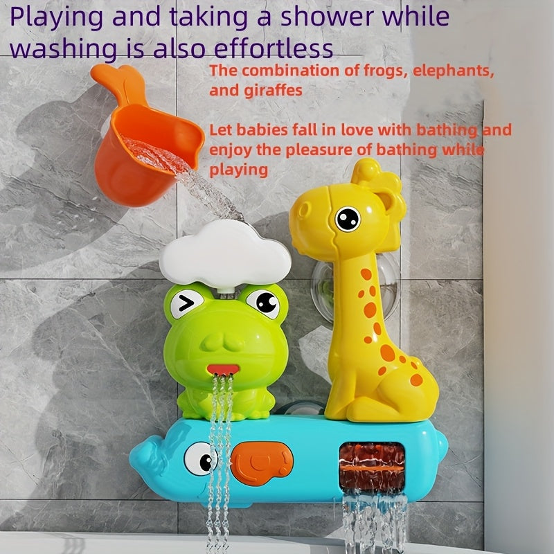 Interactive Suction Cup Bath Time Toy with Water Spoon