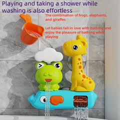 Interactive Suction Cup Bath Time Toy with Water Spoon