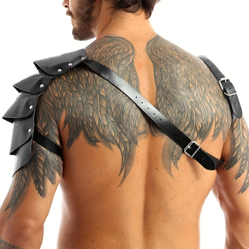 PU Leather Shoulder Armor Warrior Shoulder Armor With Belt Costume