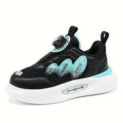Girl's Rotating Buckle Chunky Shoes Mesh Breathable Soft Sole Sneakers