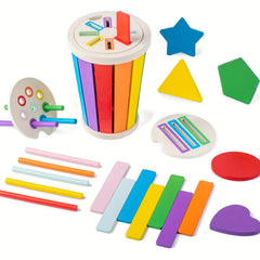 Wooden Shape Sorter Toy for Toddlers Educational Learning Set