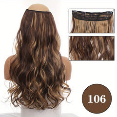 Long Curly Clip-In Hair Extension Seamless Double Weft 5 Clips