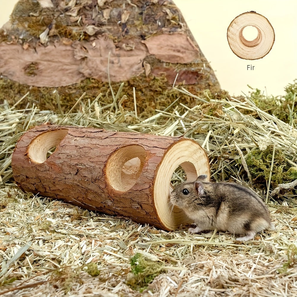8pcs Hamster Tunnel Natural Wood Chew Toys Forest Hollow Tree Trunk