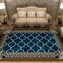 Large Floral Velvet Rug Non-slip Soft Rug for Living Room