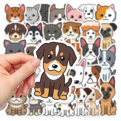33Pcs Cartoon Cat And Dog Stickers Waterproof DIY Stickers