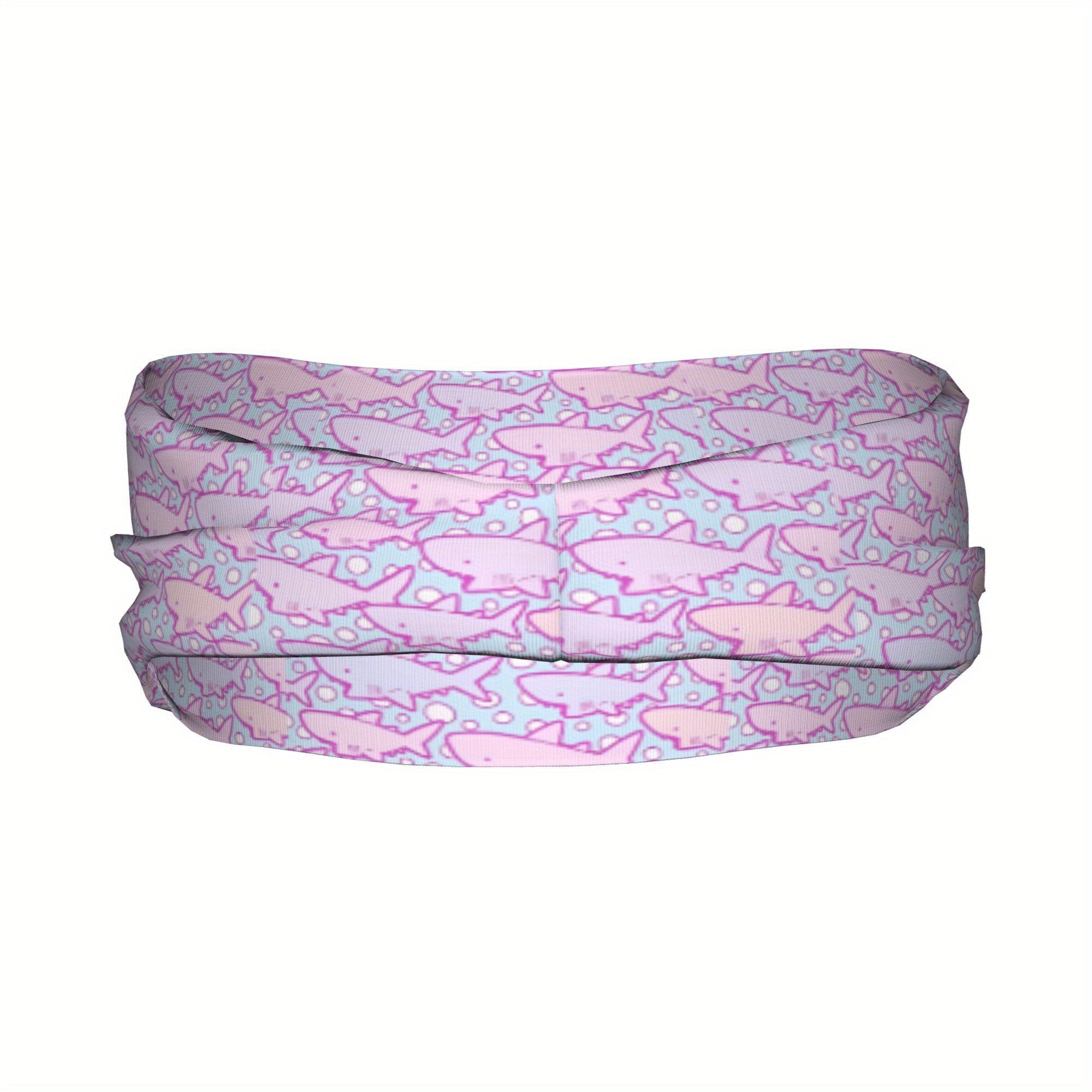 Shark Print Sports Headband Sweat Wicking Stretchy & Breathable Polyester