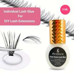 Clear Lash Glue for Cluster Eyelash Extensions Fast Drying Sensitive Waterproof