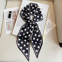 Polka Dot Print Twilly Scarf Long Ribbon Neck Tie Scarf