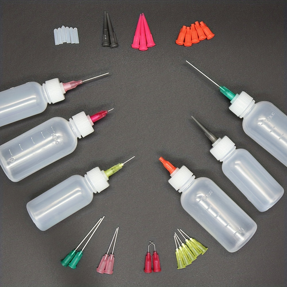 6pcs 30ml 50ml Needle Glue Squeeze Bottle Fine Tip Liquid Acrylic Pa