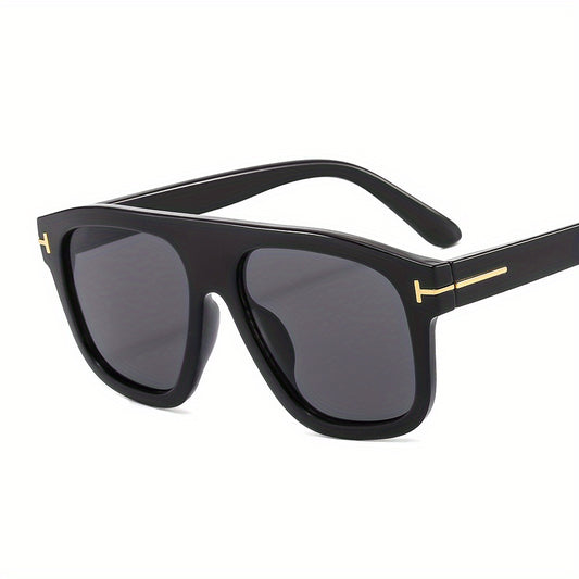 Men's Vintage T Letter Pilot Sunglasses with Carton Packaging
