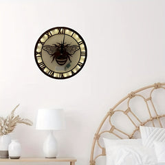 LED Lights Wooden Home Decoration Wall Clock