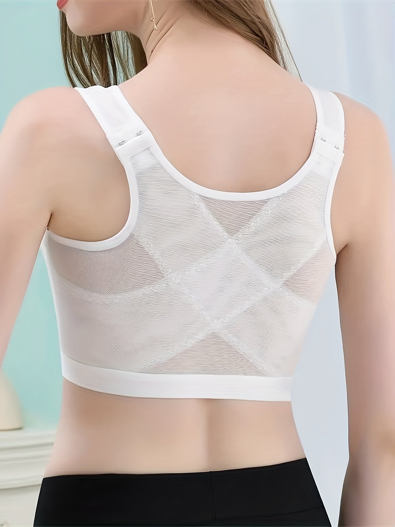 Breathable Cross Mesh Vest Sports Bra