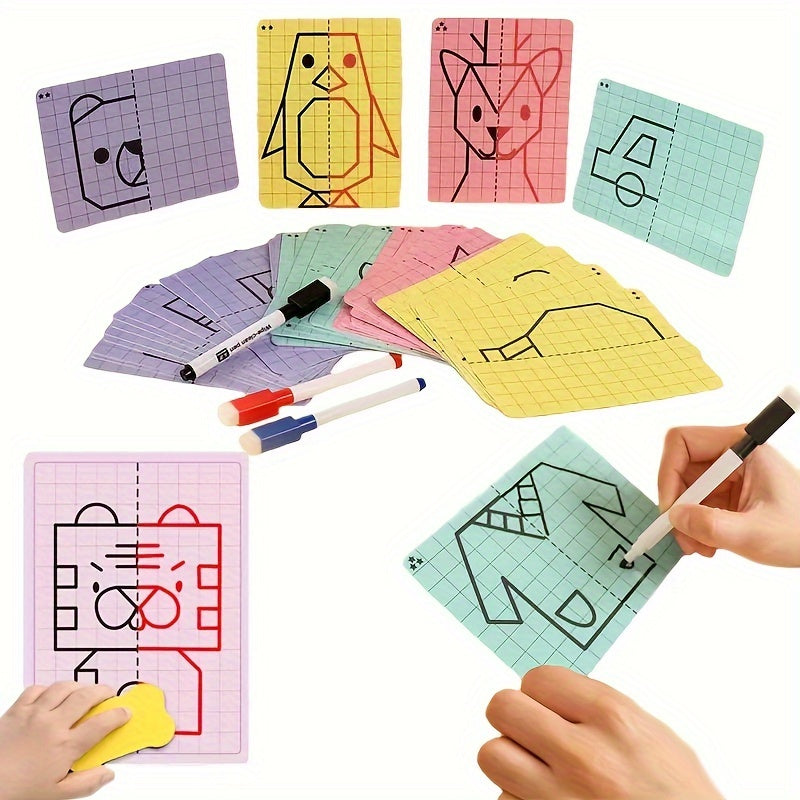 20 Patterns Reusable Lattice Symmetrical Drawing Pen Cards