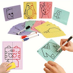 20 Patterns Reusable Lattice Symmetrical Drawing Pen Cards