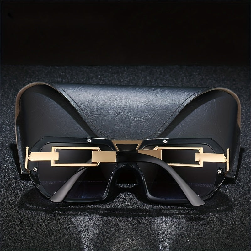 Men's Square Sunglasses Large Frame UV Protection Eyewear