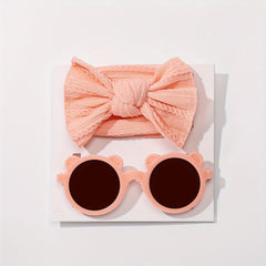 2pcs Set Newborn Baby Headband and Sunglasses Hair Accessories