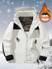 Men's Block Hooded Jacket for Autumn and Winter