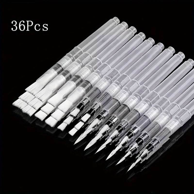 36pcs Watercolor Brush Pens Set for Adults with Durable Plastic Brushes