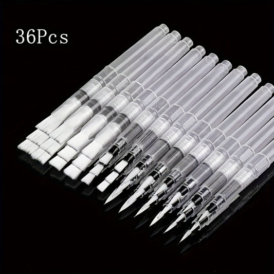 36pcs Watercolor Brush Pens Set for Adults with Durable Plastic Brushes