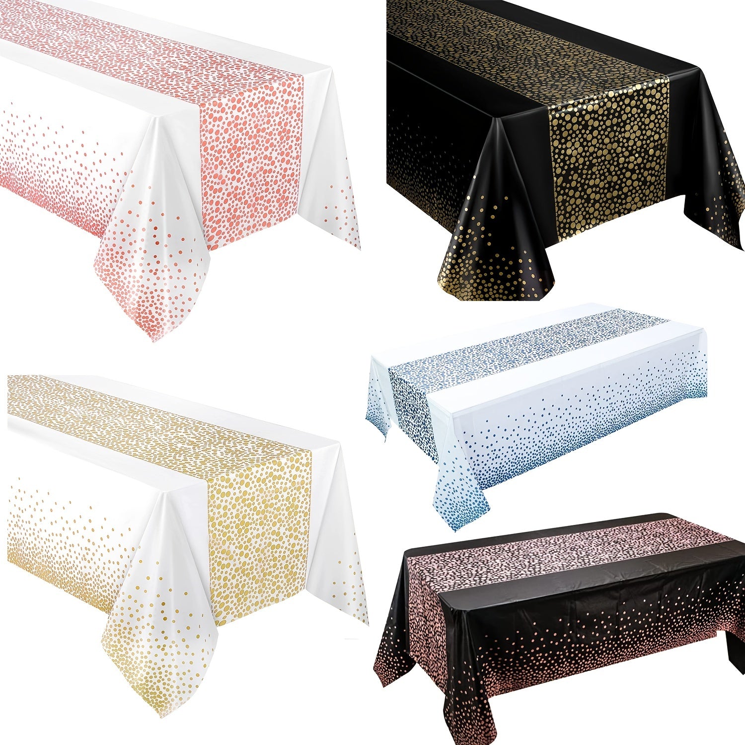 Small Polka Dot Disposable Tablecloth Waterproof PEVA for Party Decoration