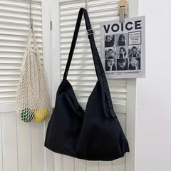 Large Capacity Hobo Shoulder Bag Solid Crossbody Bag