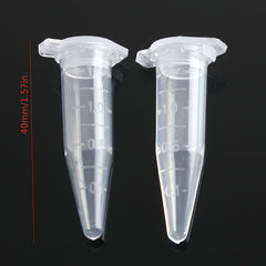 50pcs 1.5ml Micro Plastic Test Tube Centrifuge Vial Snap Cap