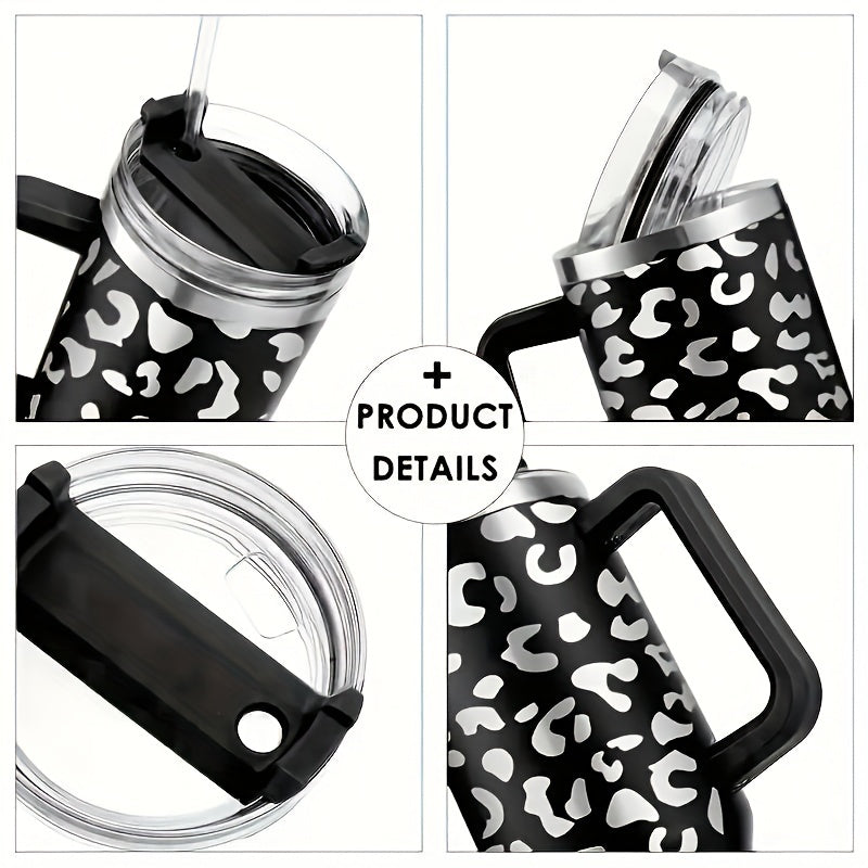 40oz Car Tumbler w/ Handle & Straw Lid Stainless Steel Vacuum Insulated Cup