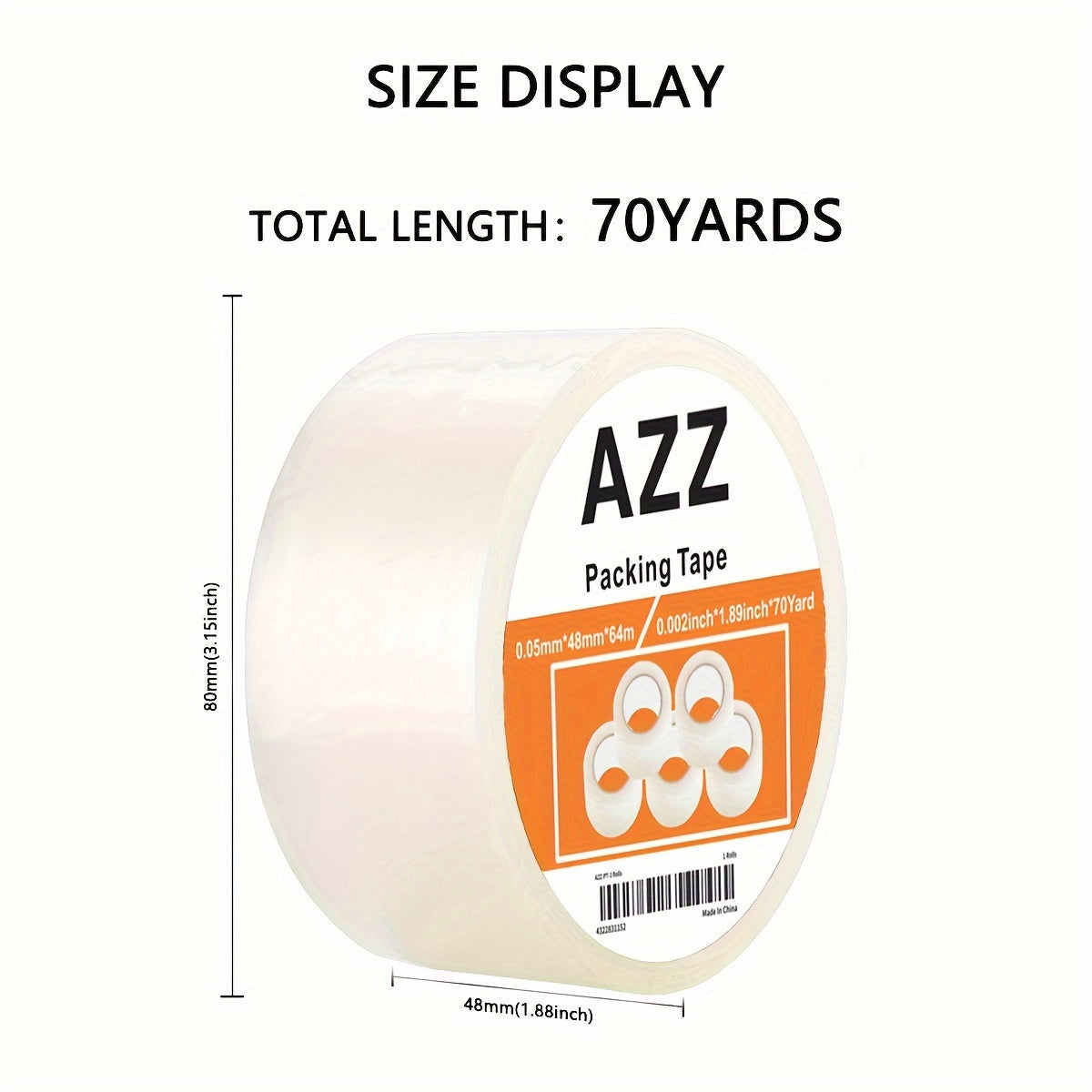 Professional Packaging Tape 1.88Inch X 70Yards Heavy Duty Transparent Material