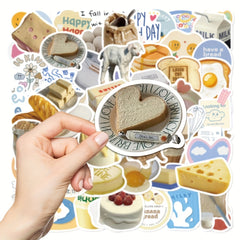 63pcs Butter Bread Stickers for Phone Laptop Waterproof Stickers