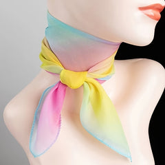 Gradient Chiffon Scarf Neck Scarves for Women