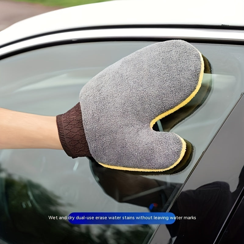 Coral Velvet Car Wash Bear Paw Gloves Cloth Towels