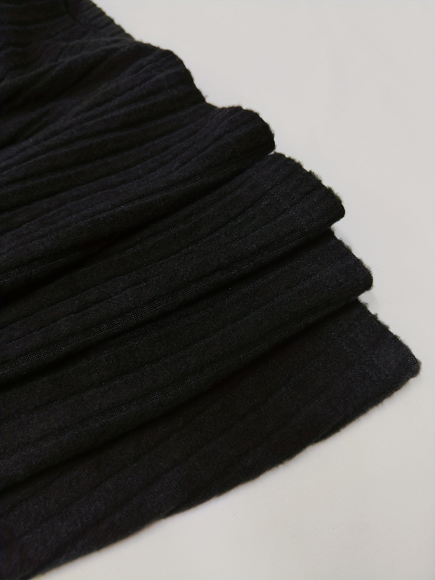  Solid Ribbed Knit Lantern Sleeve Pullover Jumper